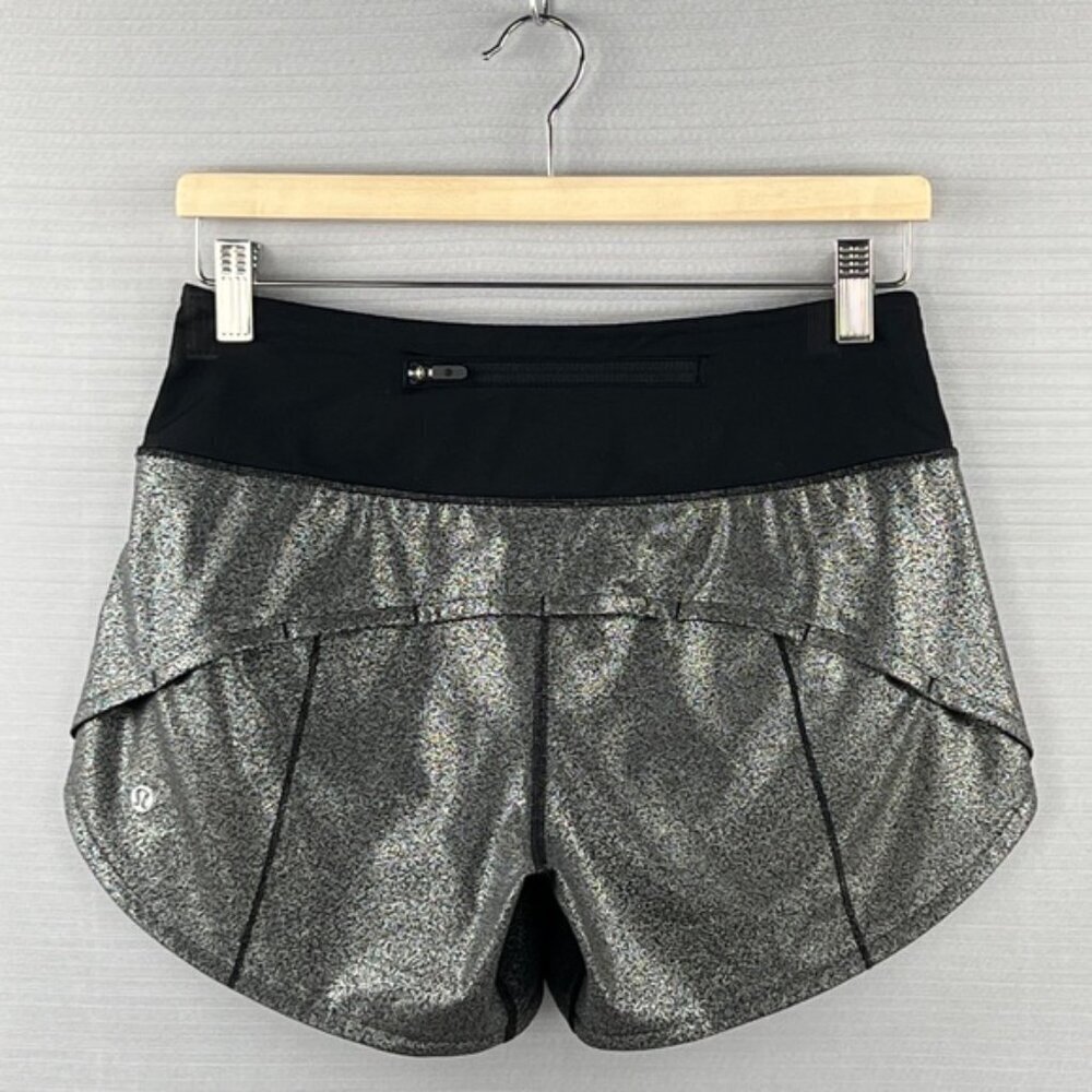 RARE Print! Lululemon Speed Up Short *4" Foil Sz. 4 Wide Leg Lined - Like New! - Picture 2 of 13